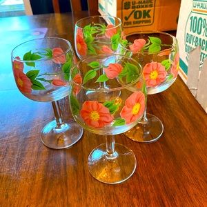 Franciscan Dessert Rose Wine Glasses Set Of 4